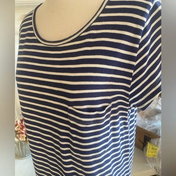 Joie Cotton Striped Tee Shirt Dress - Size M - Picture 3 of 5